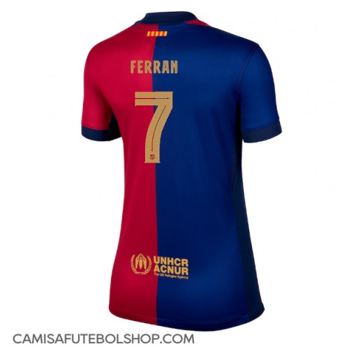 Camisa de time de futebol Barcelona Ferran Torres #7 Replicas 1º Equipamento Feminina 2024-25 Manga Curta